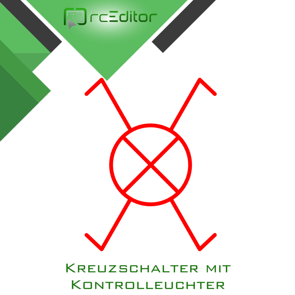 Kreuzschalter mit Kontrollleuchter Symbol