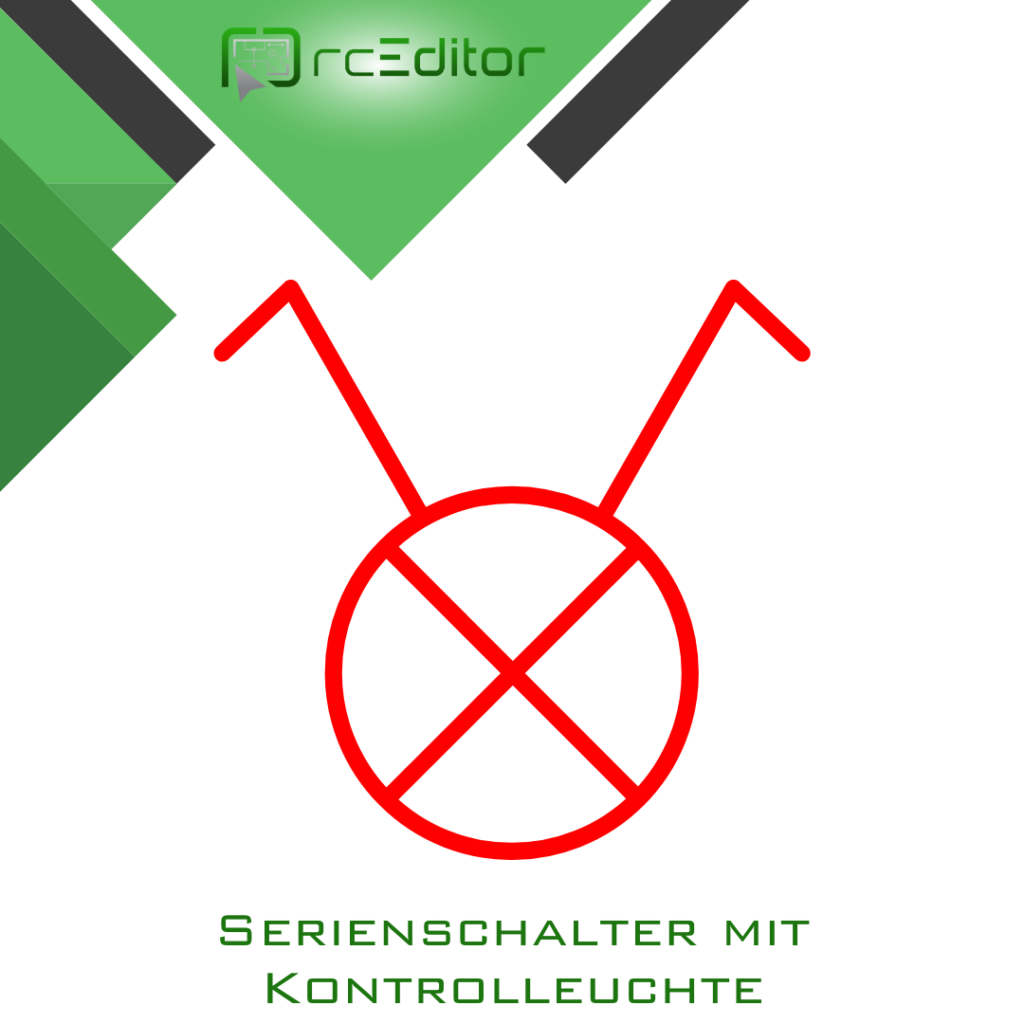 Symbol für Serienschalter mit Kontrollleuchte