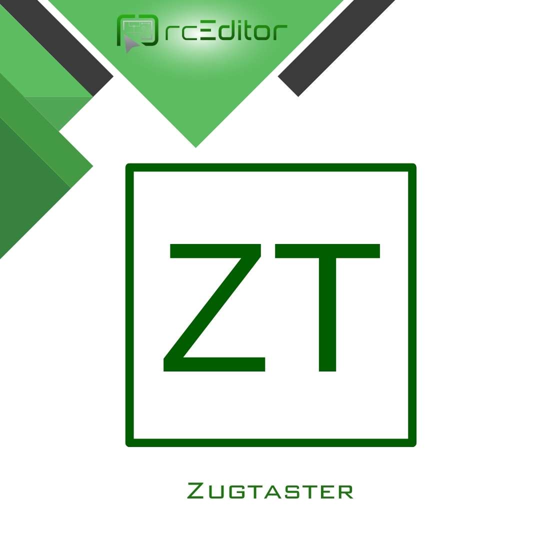 Zugtaster Logo in grün und weiß