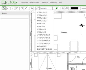 Kabeltypen im rcEditor