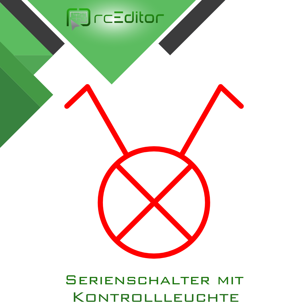 Symbol für Serienschalter mit Kontrollleuchte